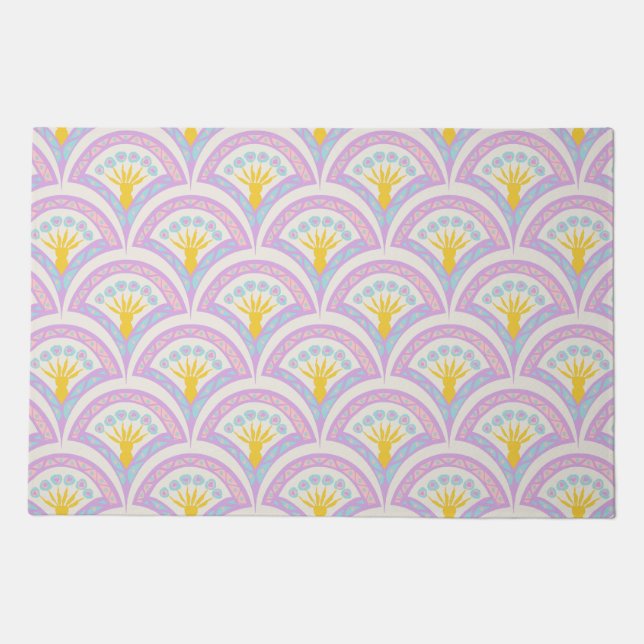 Pastel colored shell pattern doormat (Front)