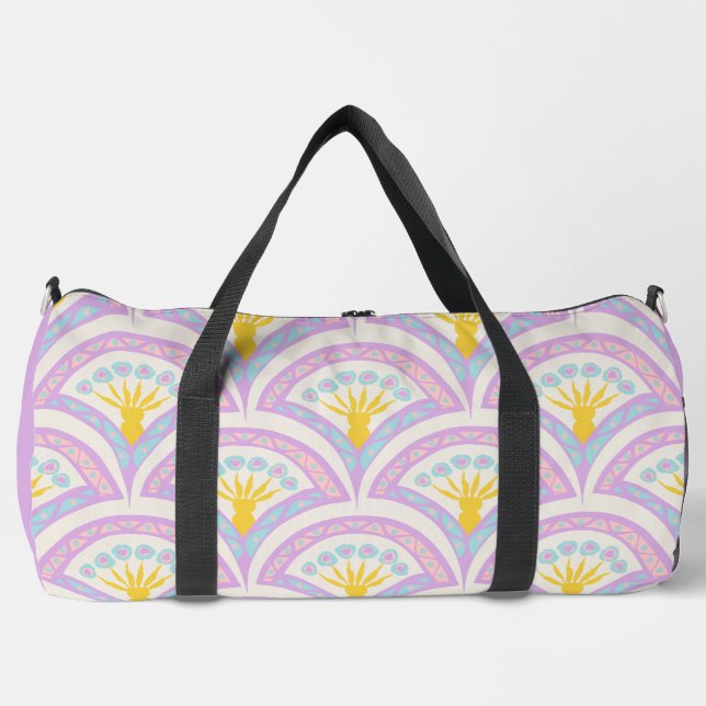 Pastel colored shell pattern duffle bag (Front)