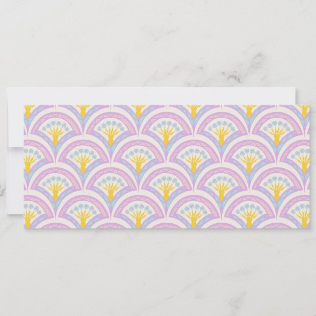 Pastel colored shell pattern holiday card (Front)