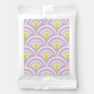 Pastel colored shell pattern hot chocolate drink mix