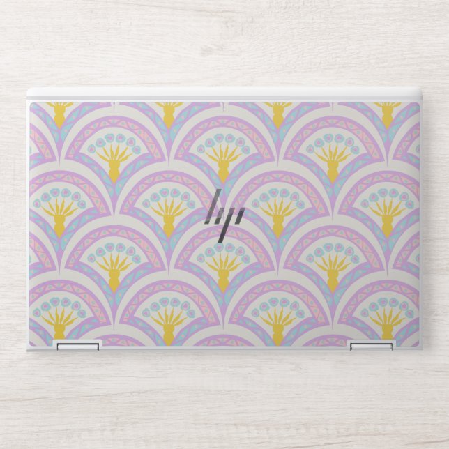 Pastel colored shell pattern HP laptop skin (Front)