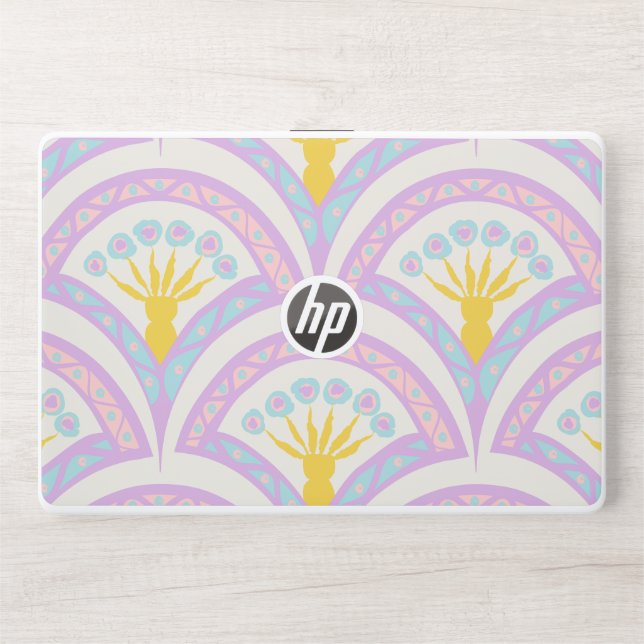 Pastel colored shell pattern HP laptop skin (Front)