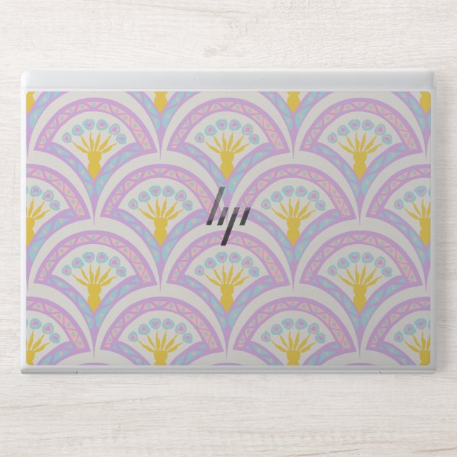 Pastel colored shell pattern HP laptop skin (Front)