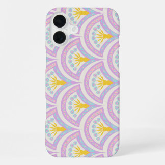 Pastel colored shell pattern iPhone 16 plus case