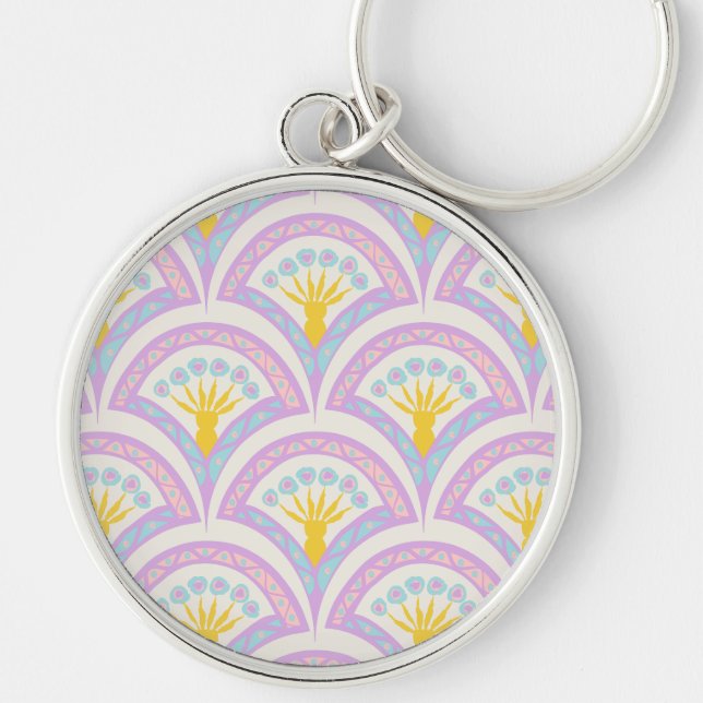 Pastel colored shell pattern keychain (Front)