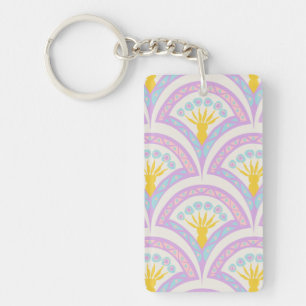 Pastel colored shell pattern keychain