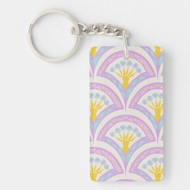 Pastel colored shell pattern keychain (Front)
