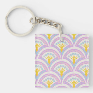 Pastel colored shell pattern keychain