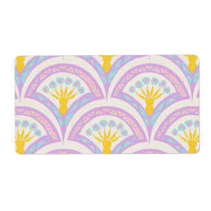 Pastel colored shell pattern label