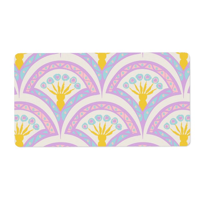 Pastel colored shell pattern label (Front)