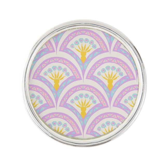 Pastel colored shell pattern lapel pin (Front)