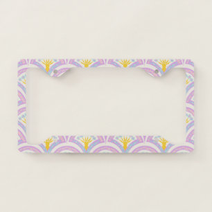 Pastel colored shell pattern license plate frame