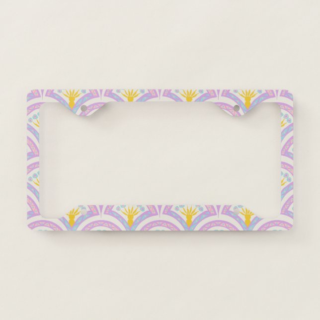 Pastel colored shell pattern license plate frame (Front)