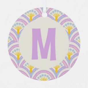 Pastel colored shell pattern metal ornament