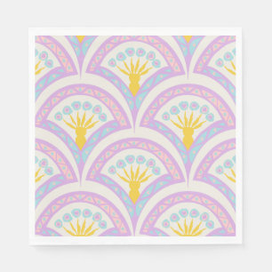 Pastel colored shell pattern napkins