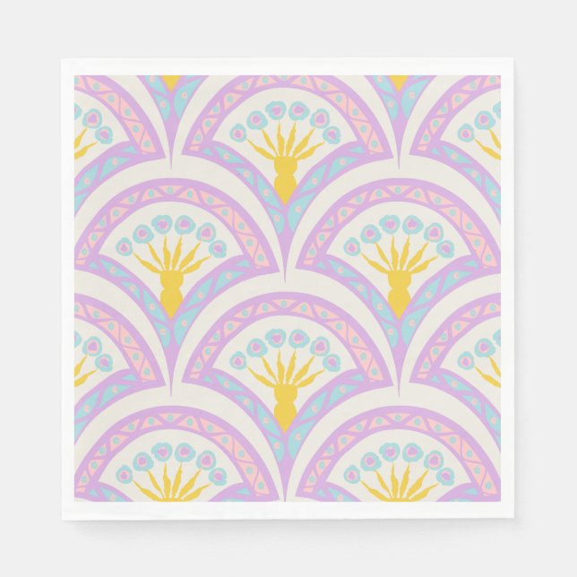 Pastel colored shell pattern napkins (Front)