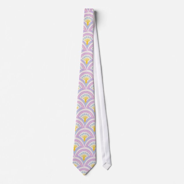 Pastel colored shell pattern neck tie (Front)
