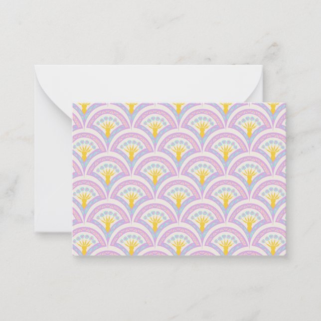 Pastel colored shell pattern note card (Front)