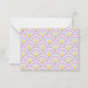 Pastel colored shell pattern note card