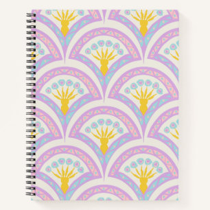 Pastel colored shell pattern notebook