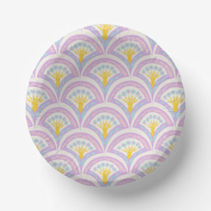 Pastel colored shell pattern paper bowls