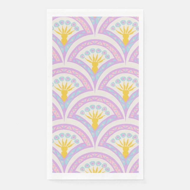 Pastel colored shell pattern paper guest towels (Front)