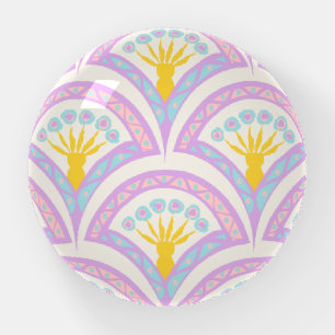 Pastel colored shell pattern paperweight
