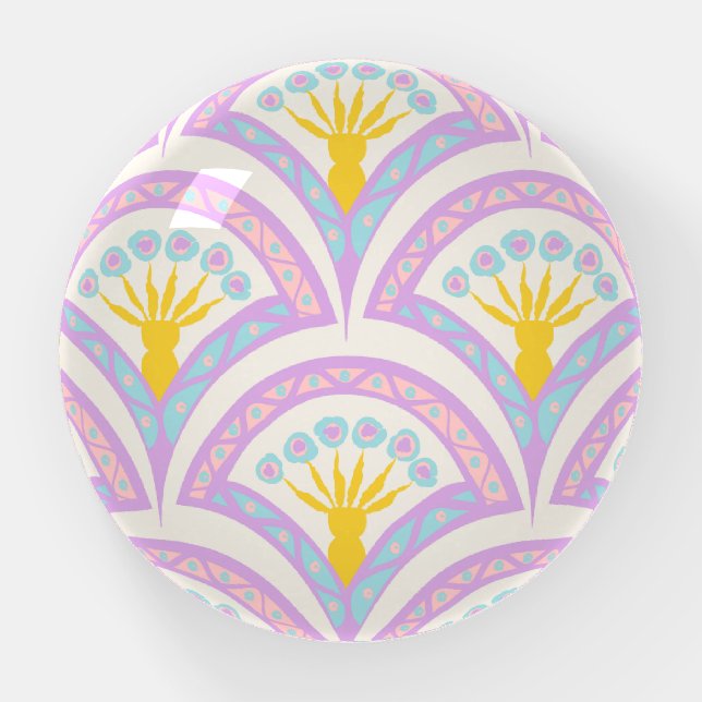 Pastel colored shell pattern paperweight (Front)