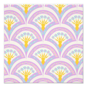 Pastel colored shell pattern photo print