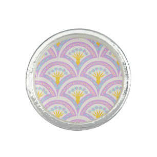 Pastel colored shell pattern ring