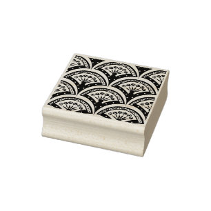 Pastel colored shell pattern rubber stamp