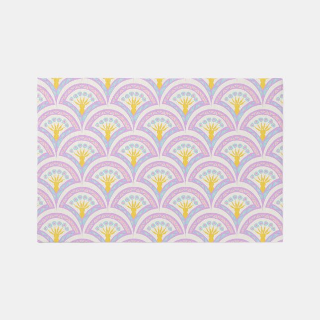 Pastel colored shell pattern rug (Front)