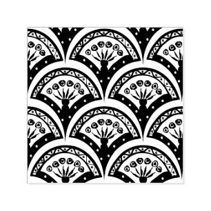 Pastel colored shell pattern self-inking stamp