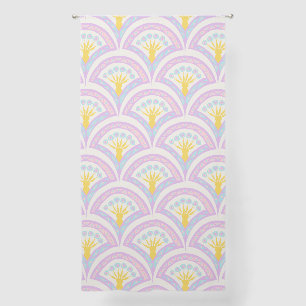 Pastel colored shell pattern sheer curtains