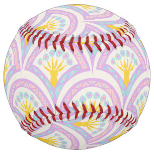 Pastel colored shell pattern softball