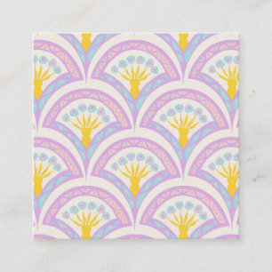 Pastel colored shell pattern square business card