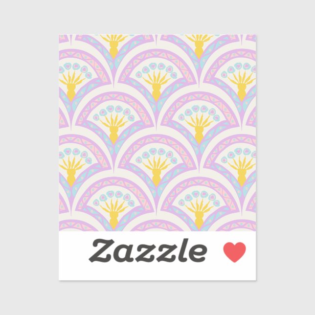 Pastel colored shell pattern sticker (Sheet)