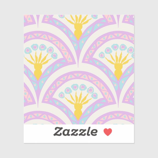 Pastel colored shell pattern sticker (Sheet)