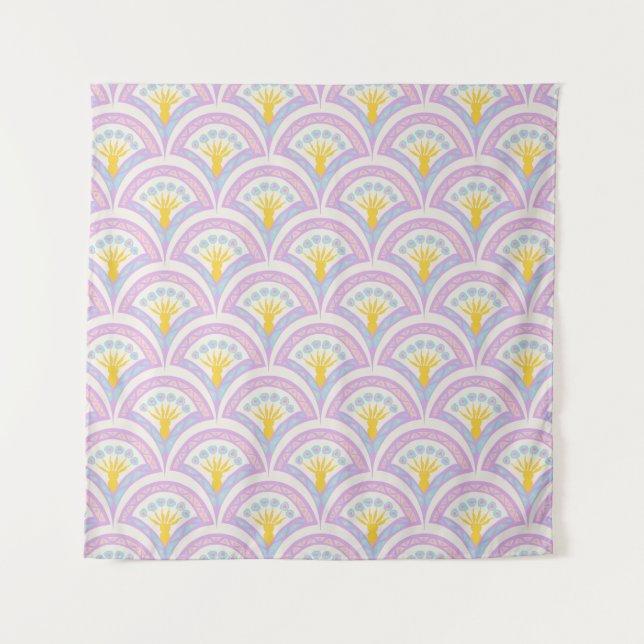 Pastel colored shell pattern tapestry (Front)