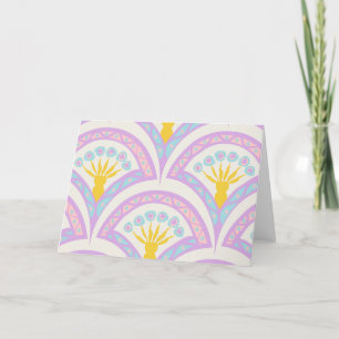 Pastel colored shell pattern thank you card