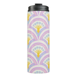 Pastel colored shell pattern thermal tumbler