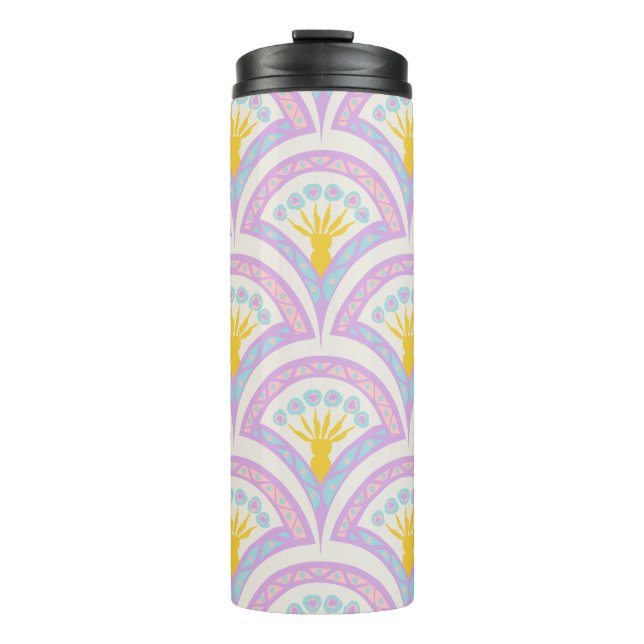 Pastel colored shell pattern thermal tumbler (Front)