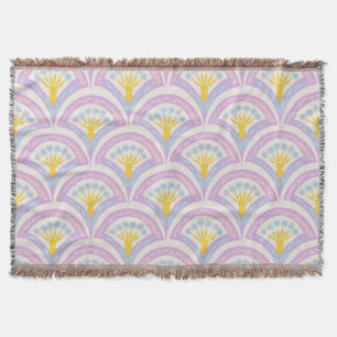 Pastel colored shell pattern throw blanket