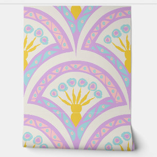 Pastel colored shell pattern wallpaper