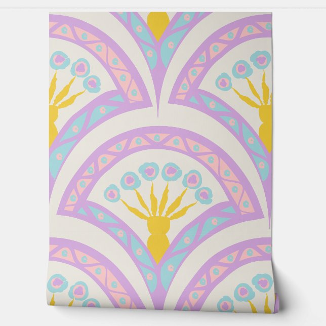 Pastel colored shell pattern wallpaper  (Unrolling)