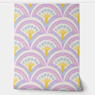 Pastel colored shell pattern wallpaper 