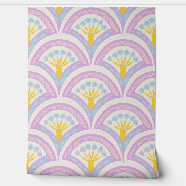 Pastel colored shell pattern wallpaper  (Unrolling)