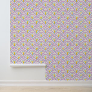 Pastel colored shell pattern wallpaper 