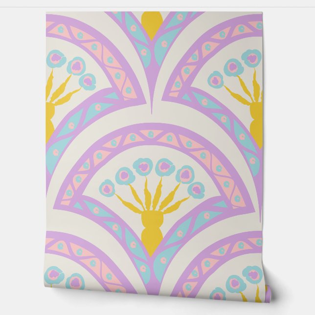 Pastel colored shell pattern wallpaper  (Unrolling)