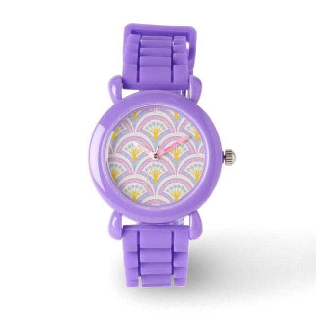 Pastel colored shell pattern watch (Front)